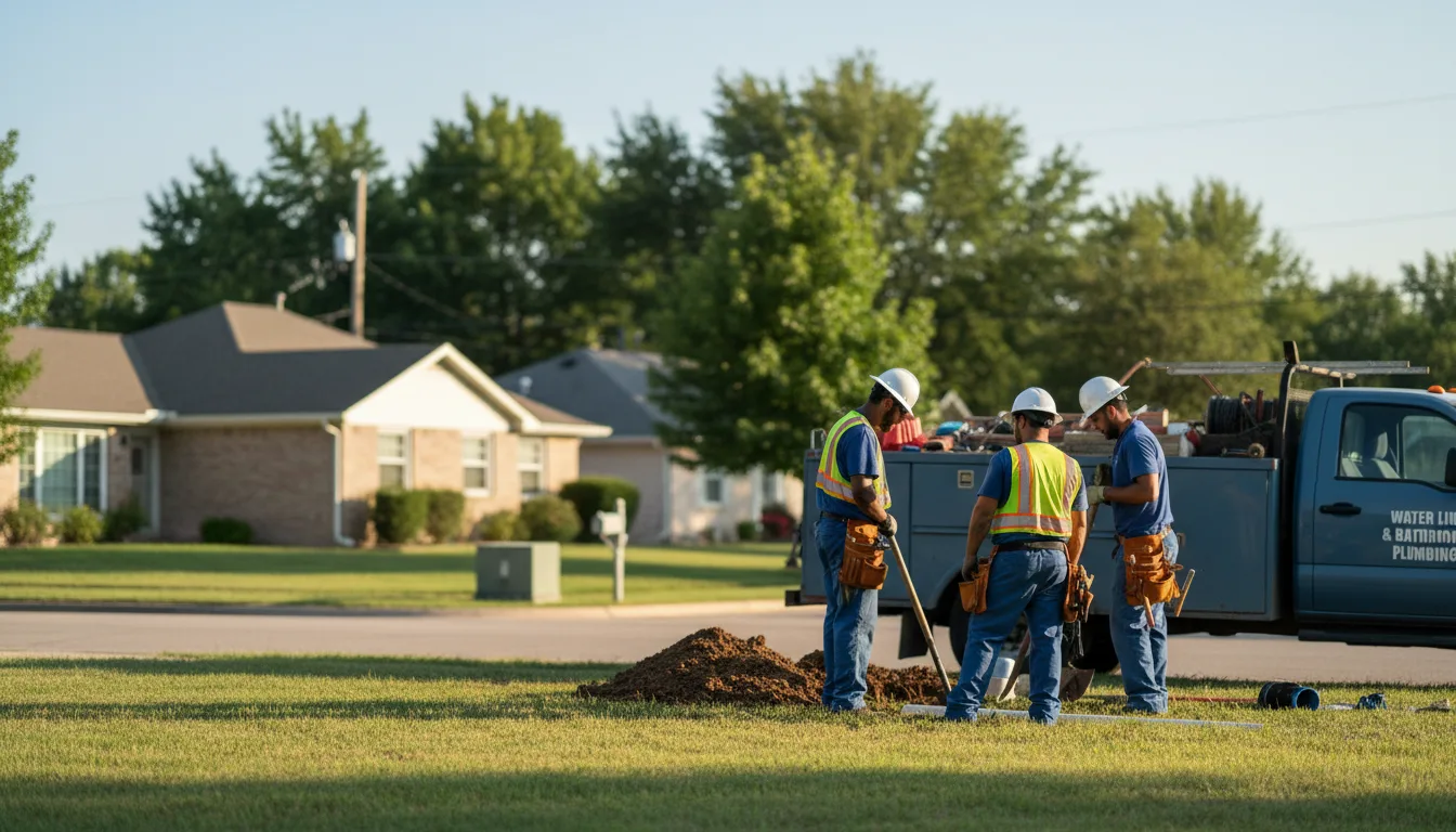 Residential water line and bathroom plumbing service in North Prairie, WI